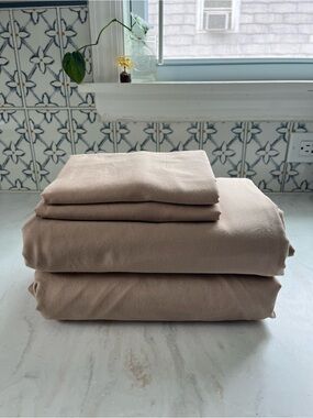 Heartland Cotton Neutral Tan Microfiber - FULL Sheet Set